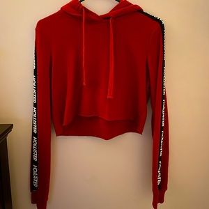 Red Hollister cropped hoodie. Size-Small